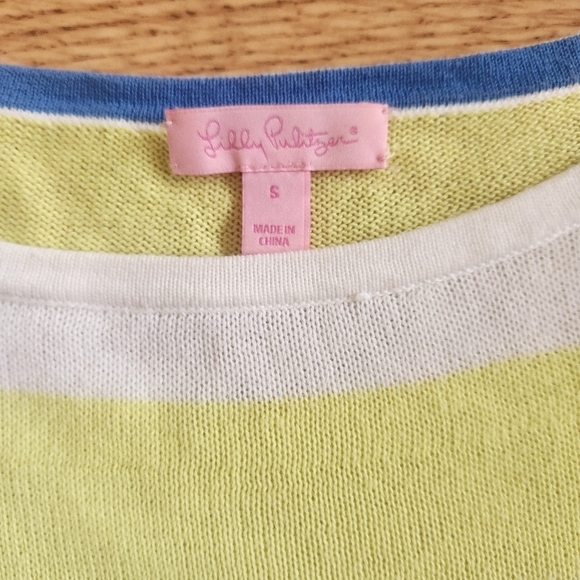 EUC Lilly Pulitzer Striped Blue and White Sweater, Size Small - Picture 3 of 6